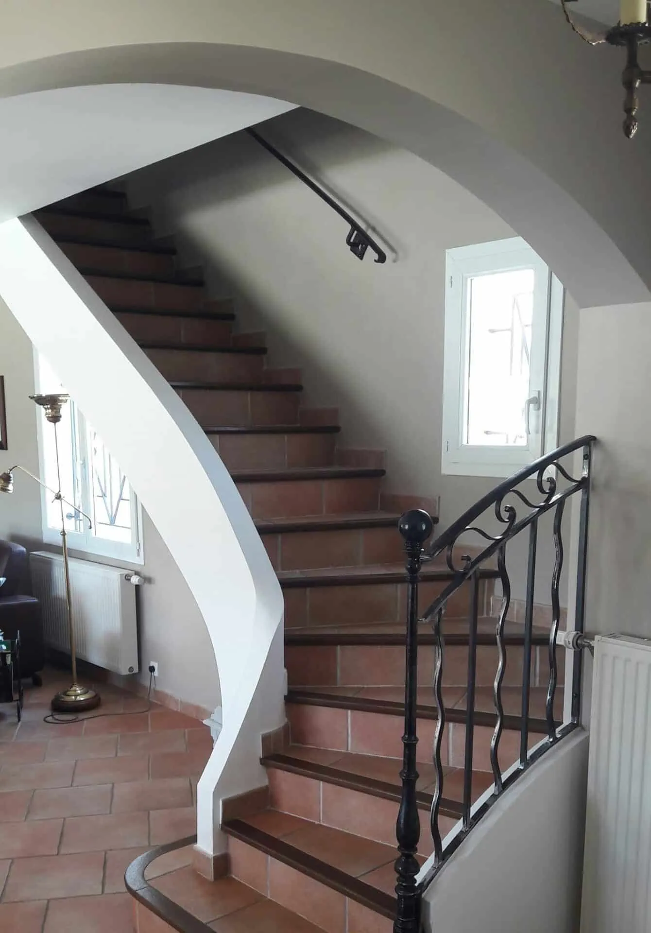 Rampe d'escalier intérieur en acier design industriel