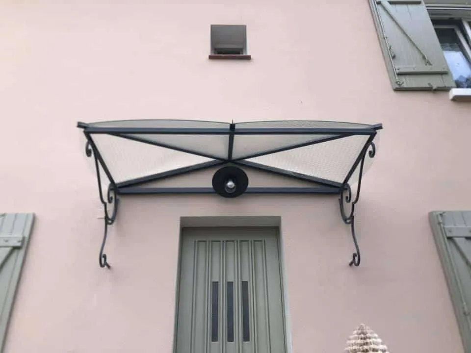 Marquise rectangulaire moderne verre et acier